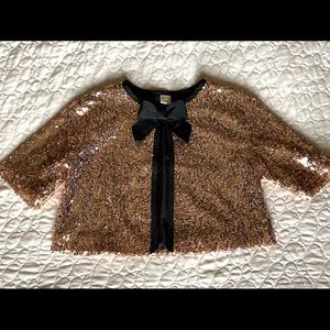 Girls gold sequin bolero jacket